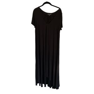 Lane Bryant Black Maxi Dress Plus Size 14/16 NWOT Soft Stretch Short Sleeve